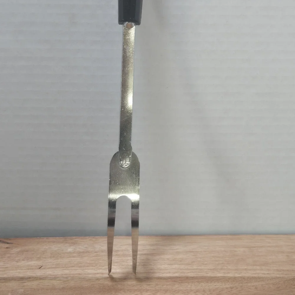 Vintage EKCO USA Stainless Steel 2 Prong Carving Fork Meat Serving Utensil
